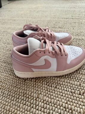Nike Jordan Pink and White Low-Top Sneakers